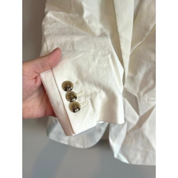 NWT J.Crew Linen Blend Holland Blazer In White Size 2 Petite - Picture 5 of 7